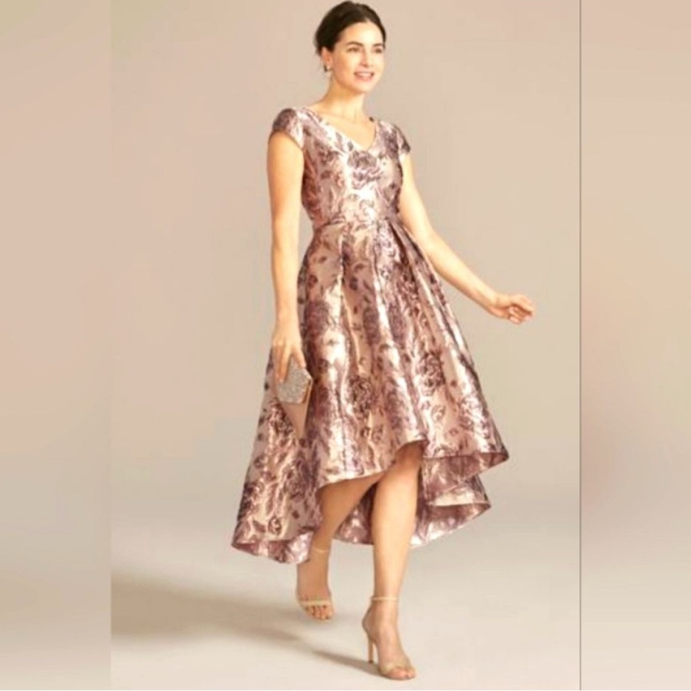 Oleg Cassini High-Low Floral Dress